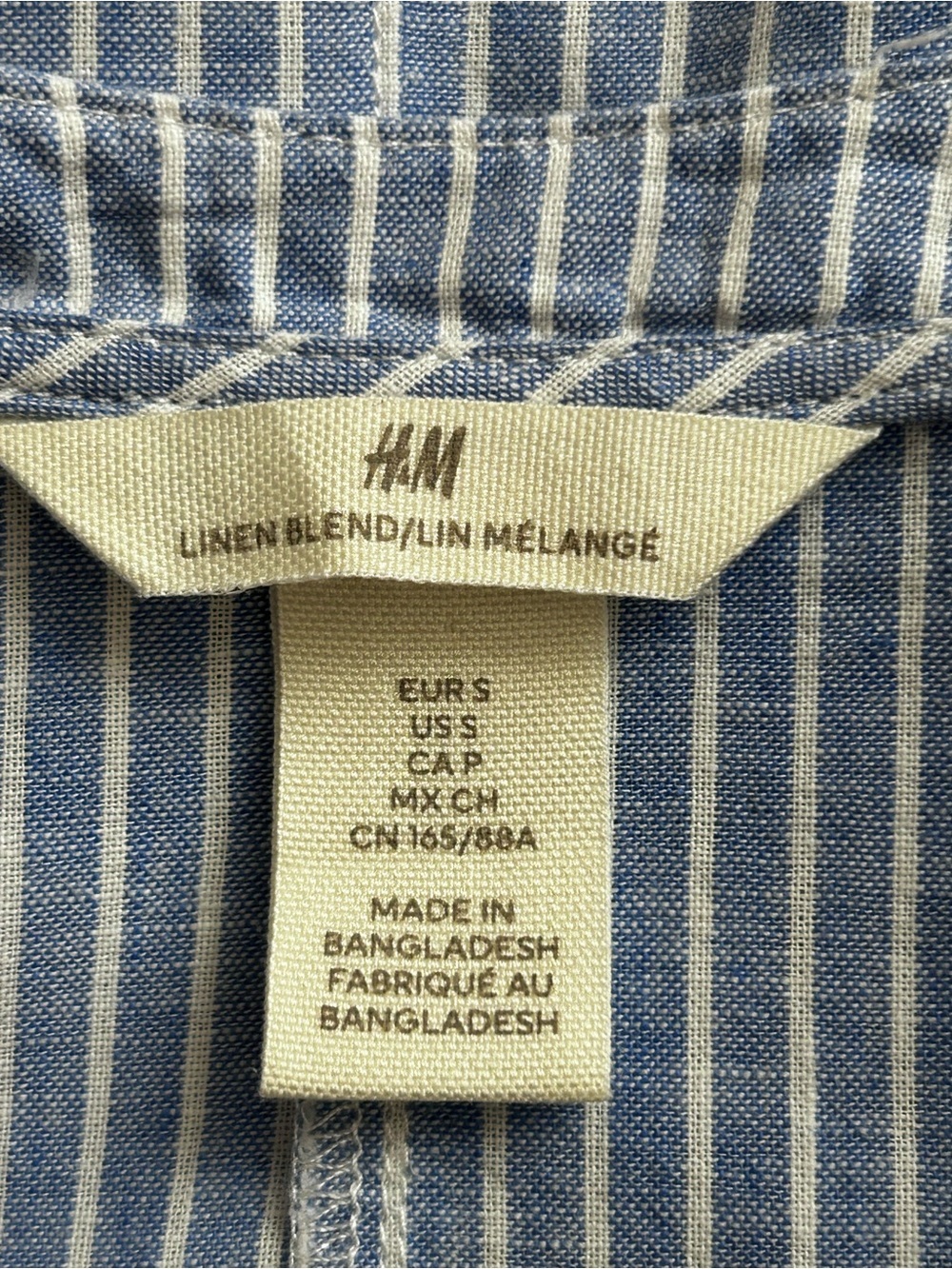 H&M Blue and White Striped Linen-Blend Dress - Picture 4 of 8